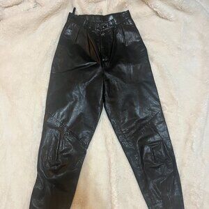 Vintage Wilsons Black Leather Pants Size XXS-XS